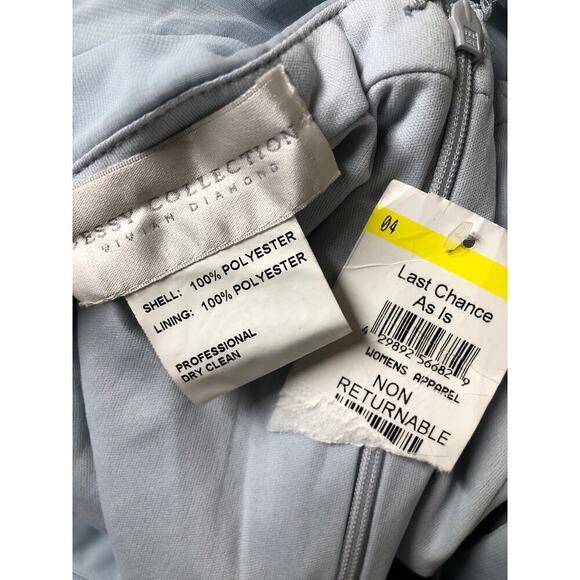 Dessy Collection Bridesmaid Dress Maxi Open Back High Neck Slit Blue NWT 4 - Picture 7 of 9